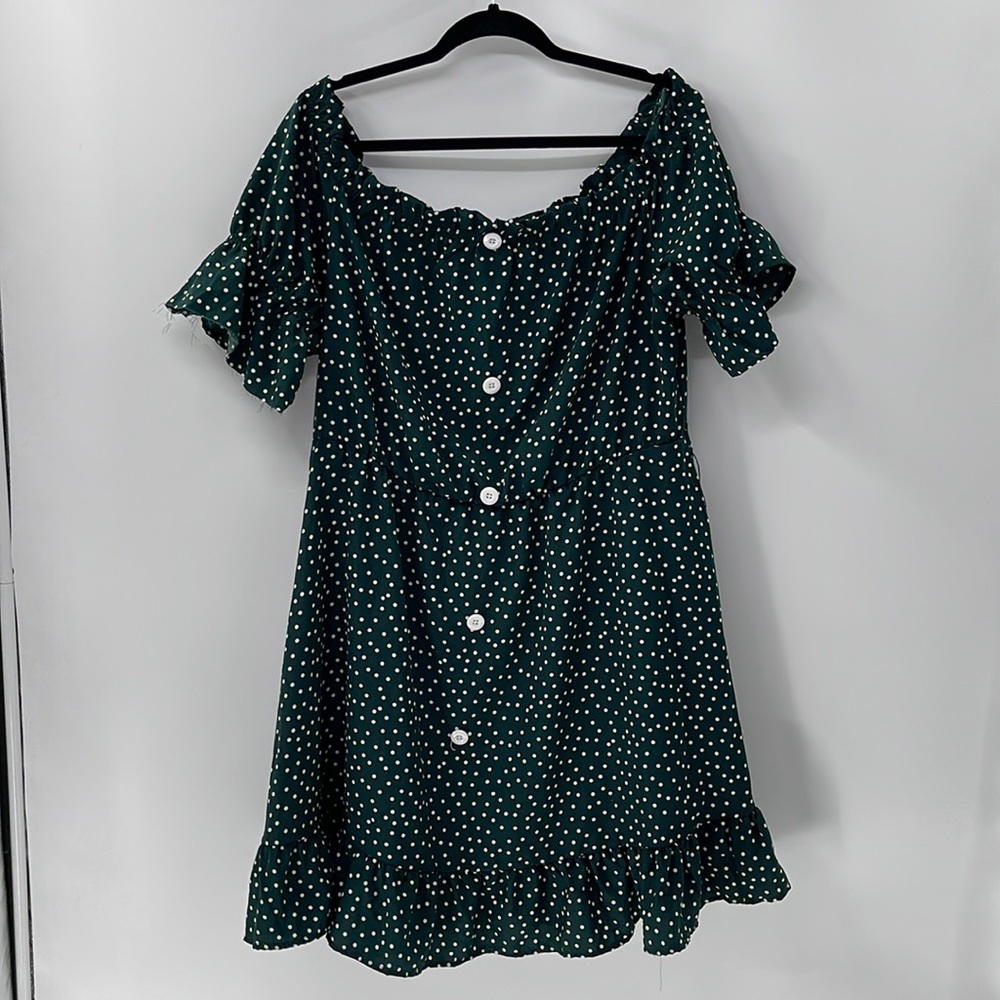 SHEIN Green Polka Dot Mini Dress